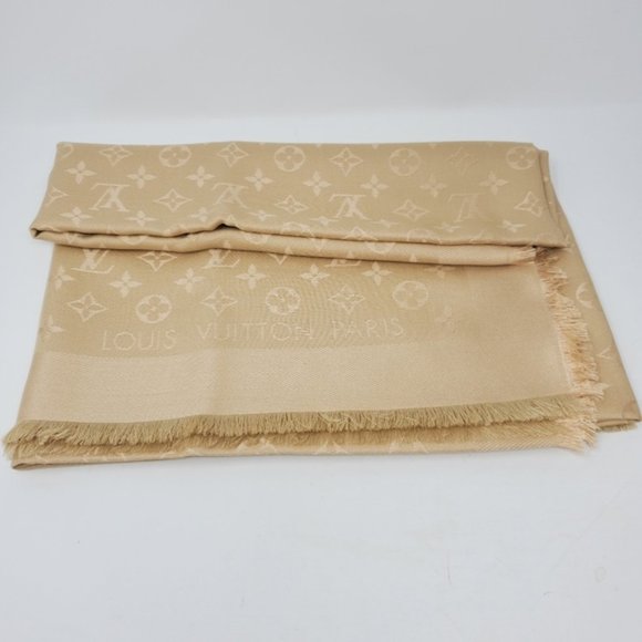 100% Auth Louis Vuitton Shine Monogram Shawl New - Picture 5 of 9